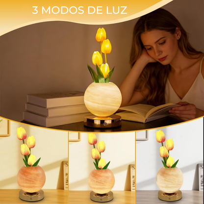 Tulip lamp with three light modes