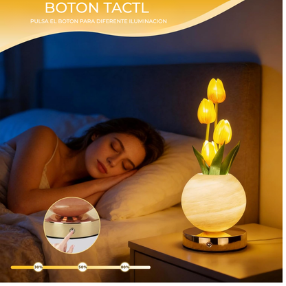 Tulip lamp with three light modes