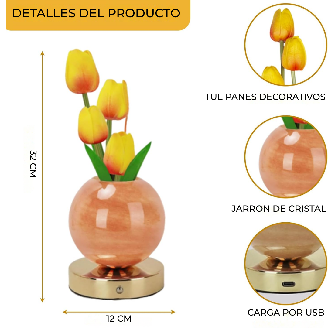 Tulip lamp with three light modes