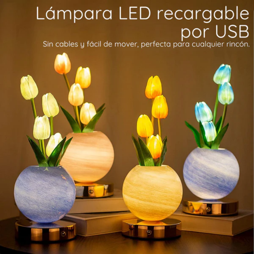 Tulip lamp with three light modes